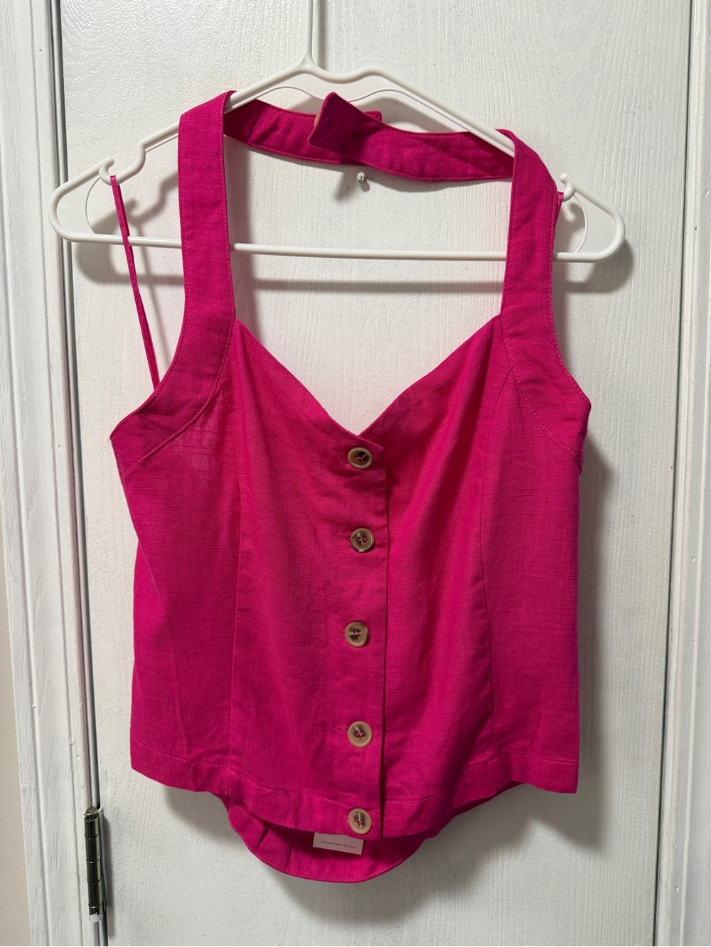 Moon River Fuchsia Button-Front Camisole